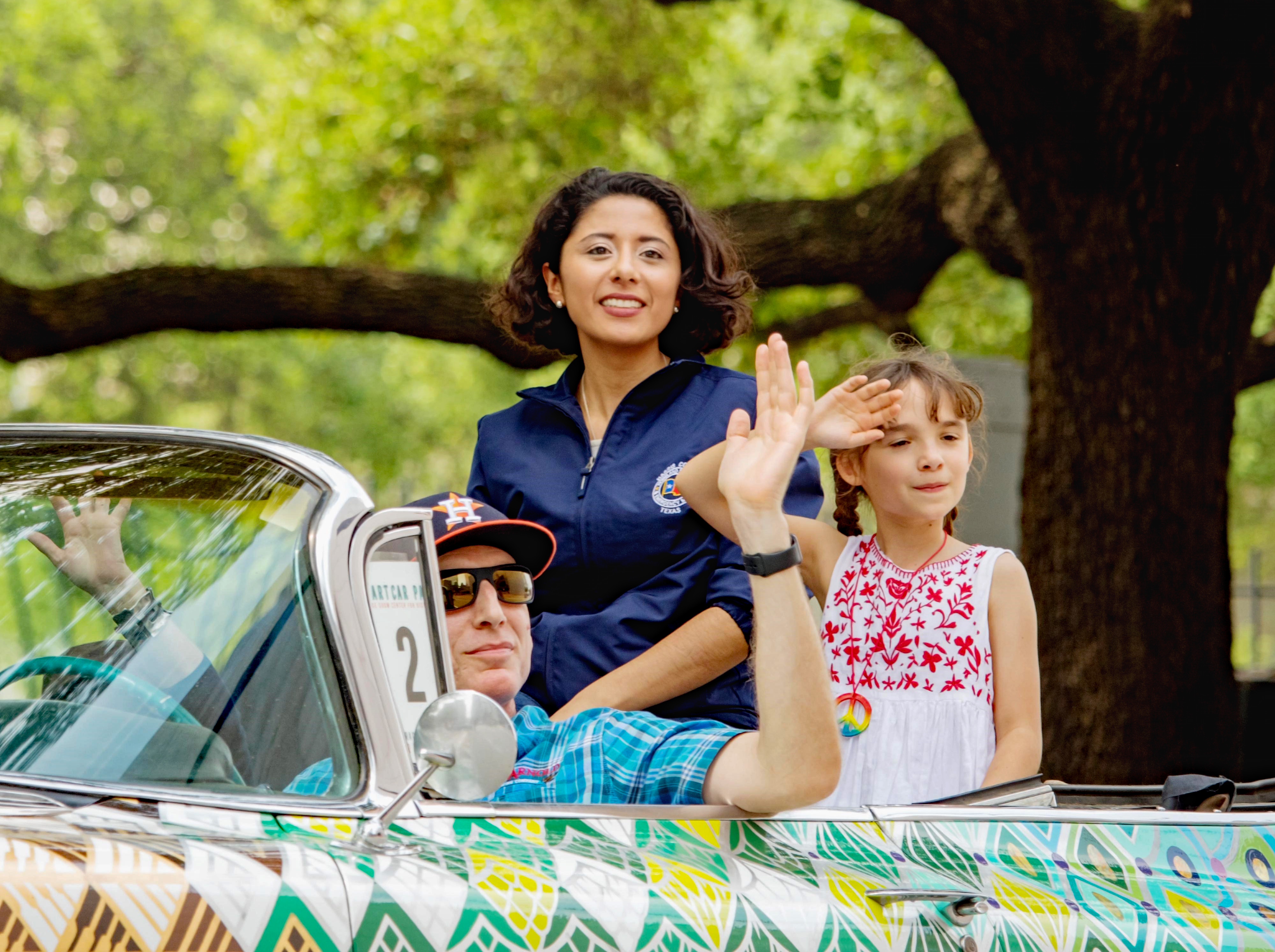 Harris County Judge Lina Hildago at the Houston Art Car Parade.